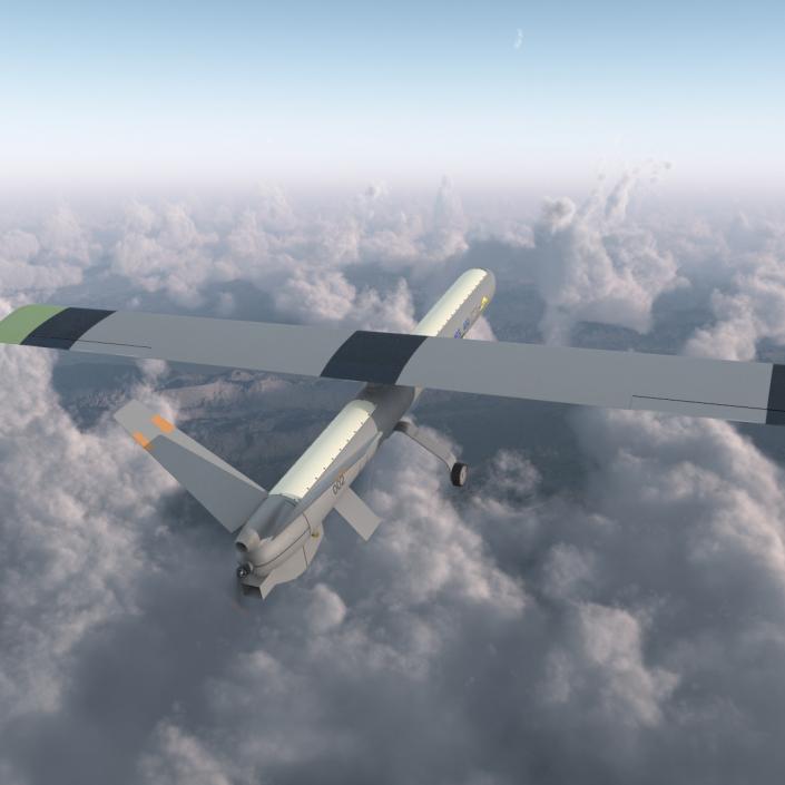 Elbit Hermes 450 Israel UAV Rigged 3D model