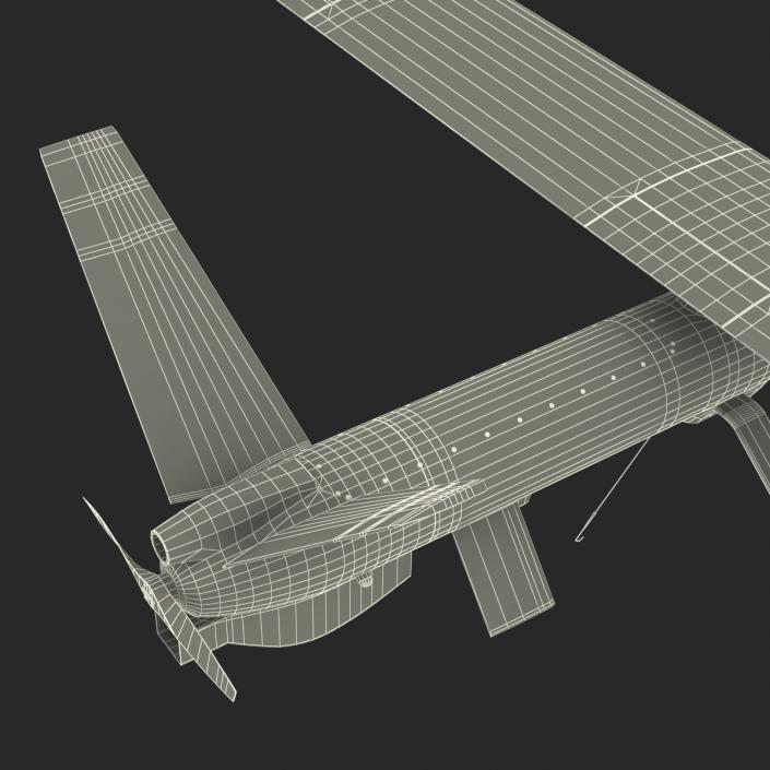 Elbit Hermes 450 Israel UAV Rigged 3D model