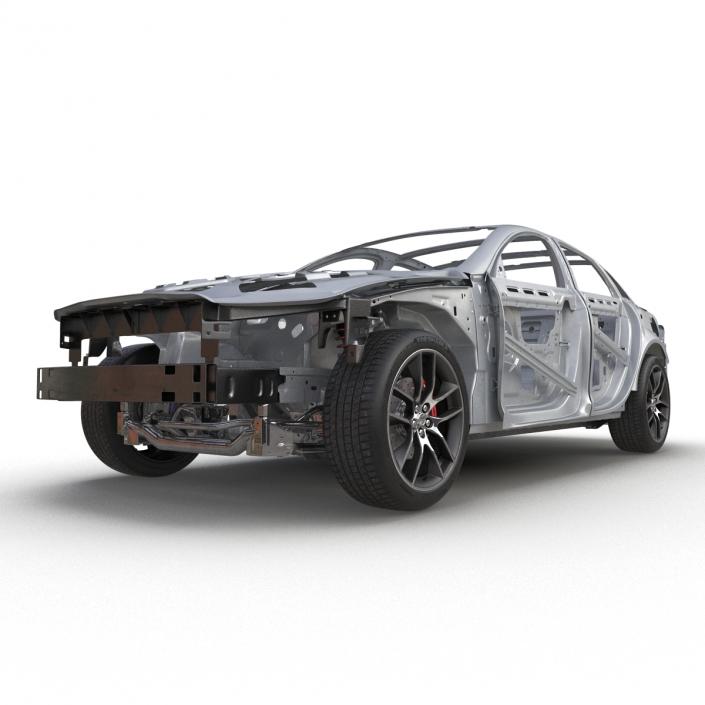 Car Frame with Chassis 3 3D model