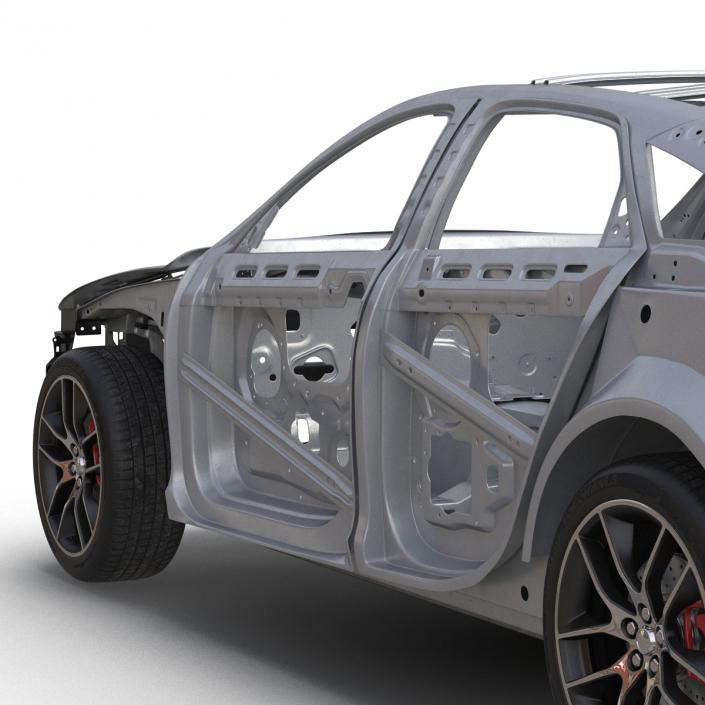 Car Frame with Chassis 3 3D model