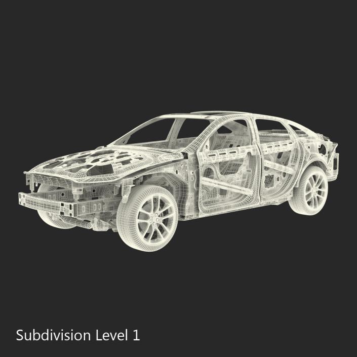 Car Frame with Chassis 3 3D model