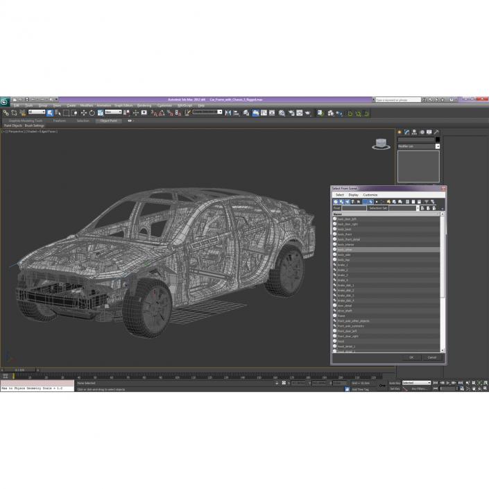 Car Frame with Chassis 3 3D model