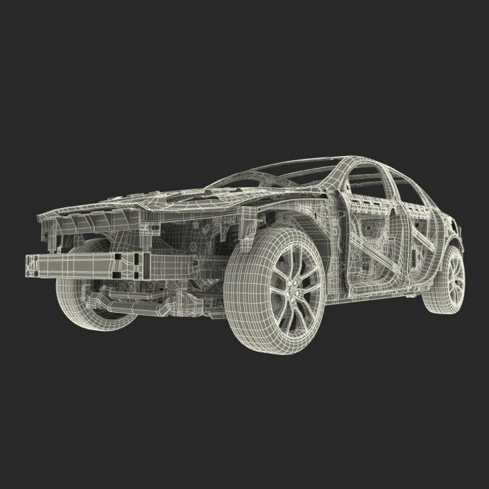 Car Frame with Chassis 3 3D model