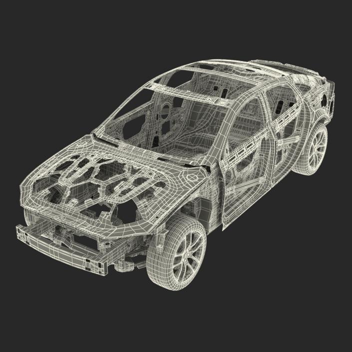 Car Frame with Chassis 3 3D model