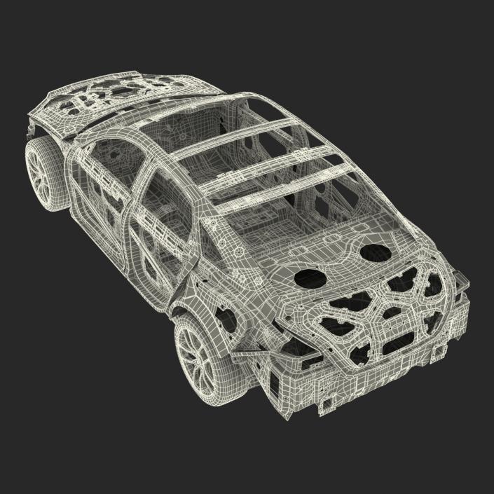 Car Frame with Chassis 3 3D model