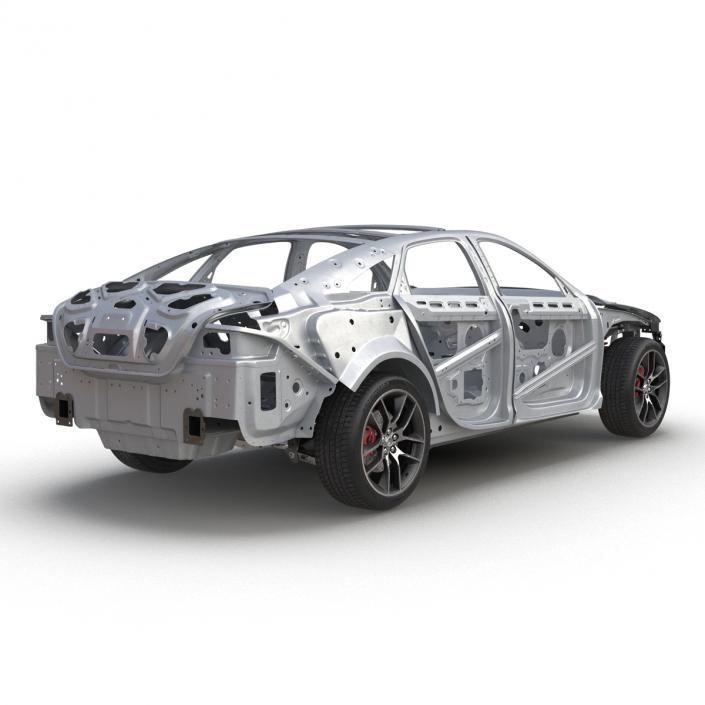 3D Car Frame with Chassis 3 Rigged