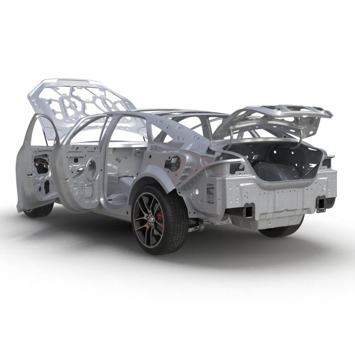 3D Car Frame with Chassis 3 Rigged