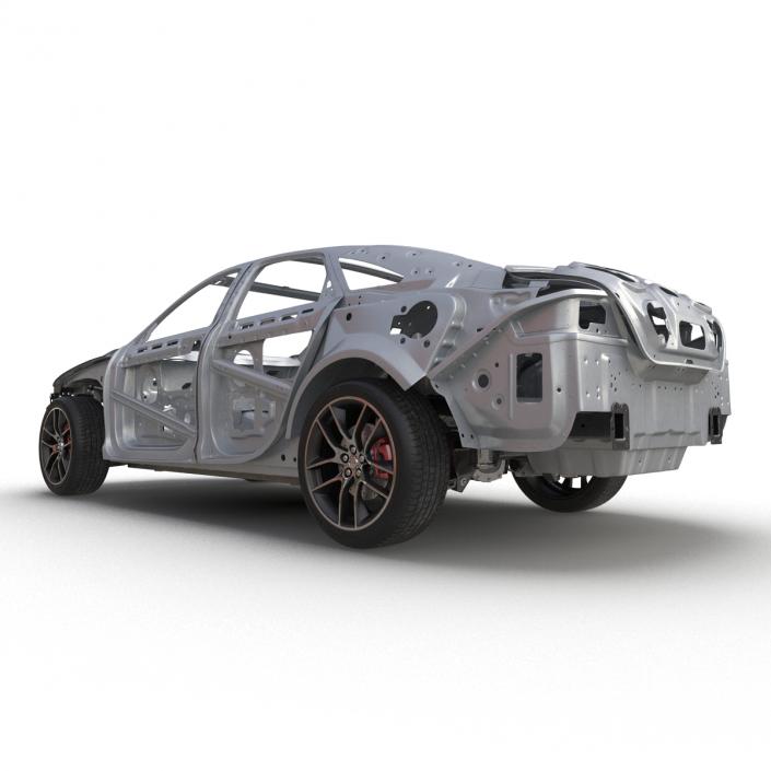 3D Car Frame with Chassis 3 Rigged