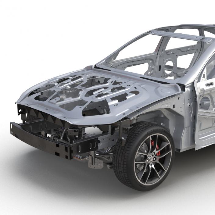 3D Car Frame with Chassis 3 Rigged