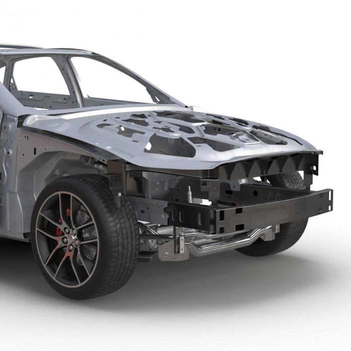 3D Car Frame with Chassis 3 Rigged