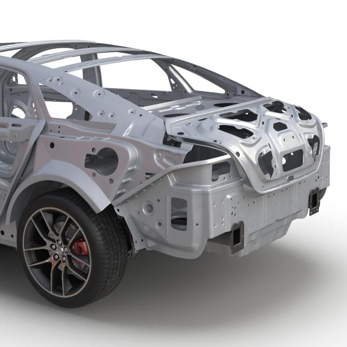 3D Car Frame with Chassis 3 Rigged