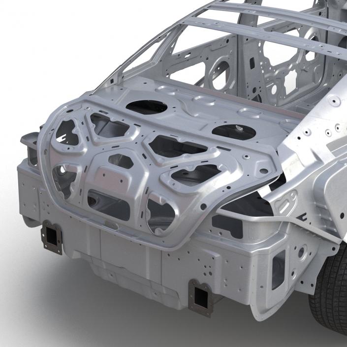 3D Car Frame with Chassis 3 Rigged