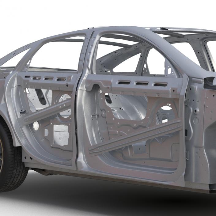 3D Car Frame with Chassis 3 Rigged