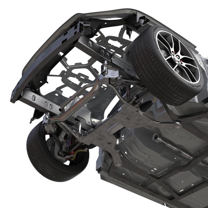 3D Car Frame with Chassis 3 Rigged