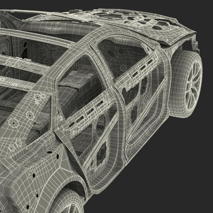 3D Car Frame with Chassis 3 Rigged