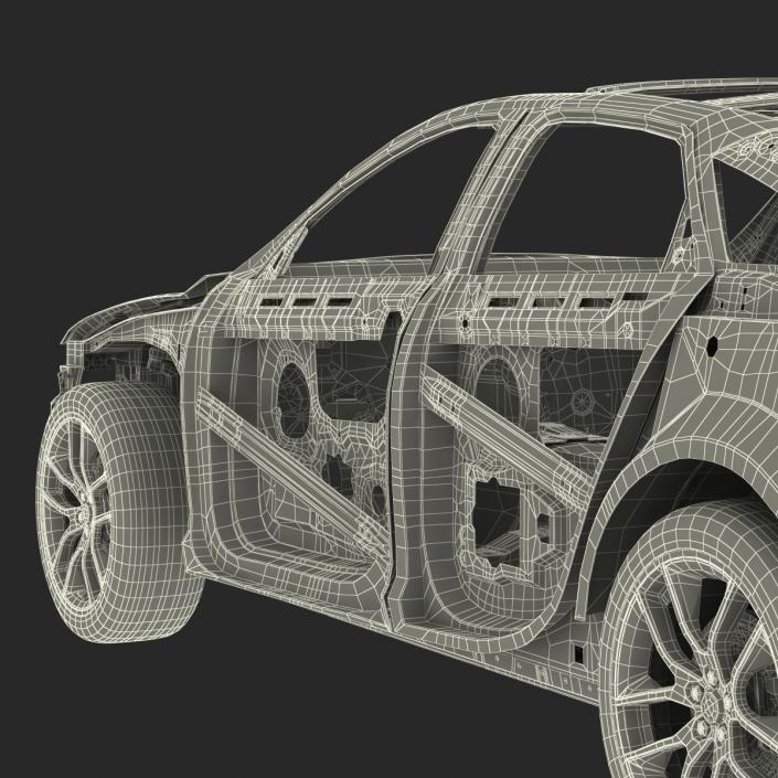 3D Car Frame with Chassis 3 Rigged