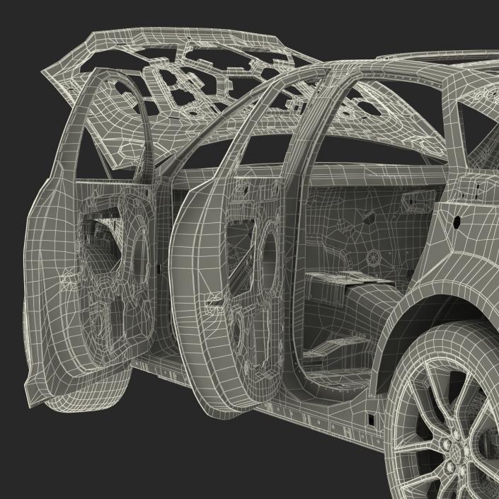 3D Car Frame with Chassis 3 Rigged