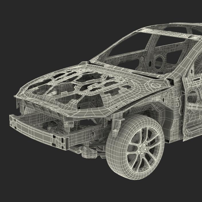 3D Car Frame with Chassis 3 Rigged