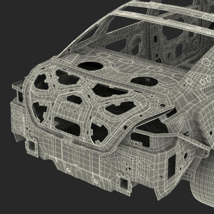 3D Car Frame with Chassis 3 Rigged