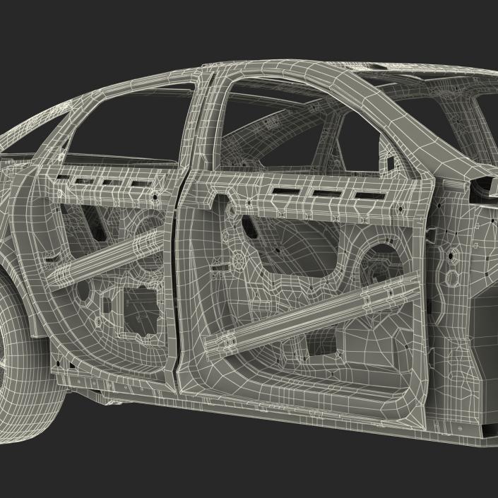 3D Car Frame with Chassis 3 Rigged