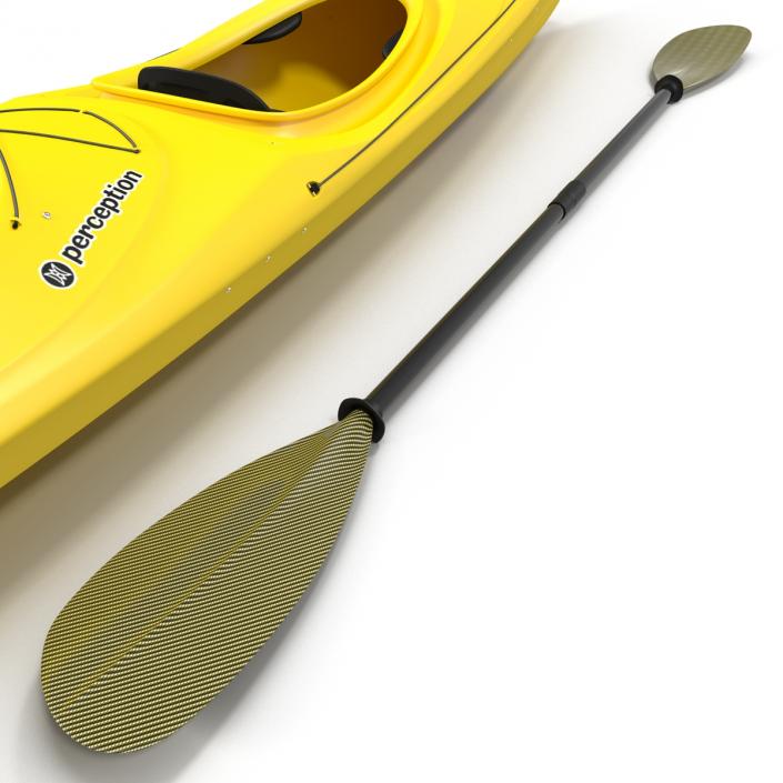 3D Kayak 2 Yellow with Paddle