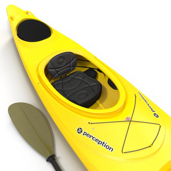 3D Kayak 2 Yellow with Paddle