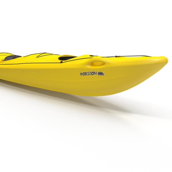 3D Kayak 2 Yellow with Paddle