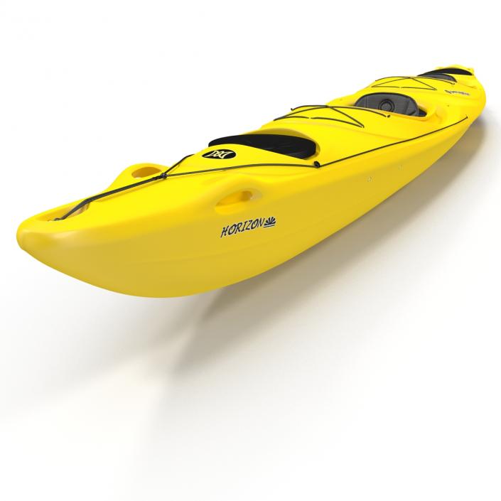 3D Kayak 2 Yellow with Paddle