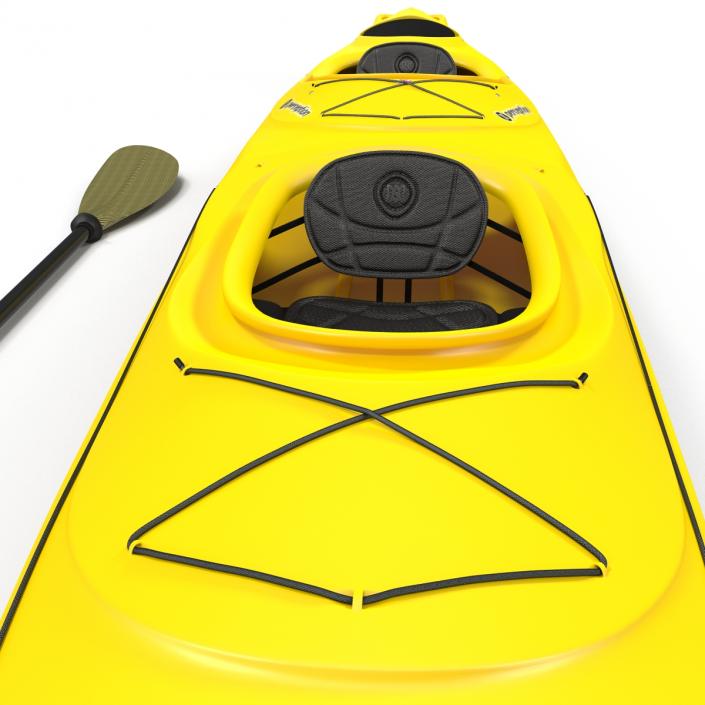 3D Kayak 2 Yellow with Paddle