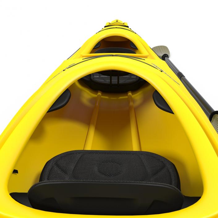 3D Kayak 2 Yellow with Paddle