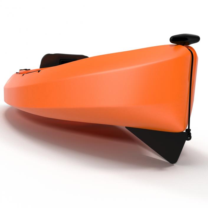 Kayak Orange with Paddle 3D model