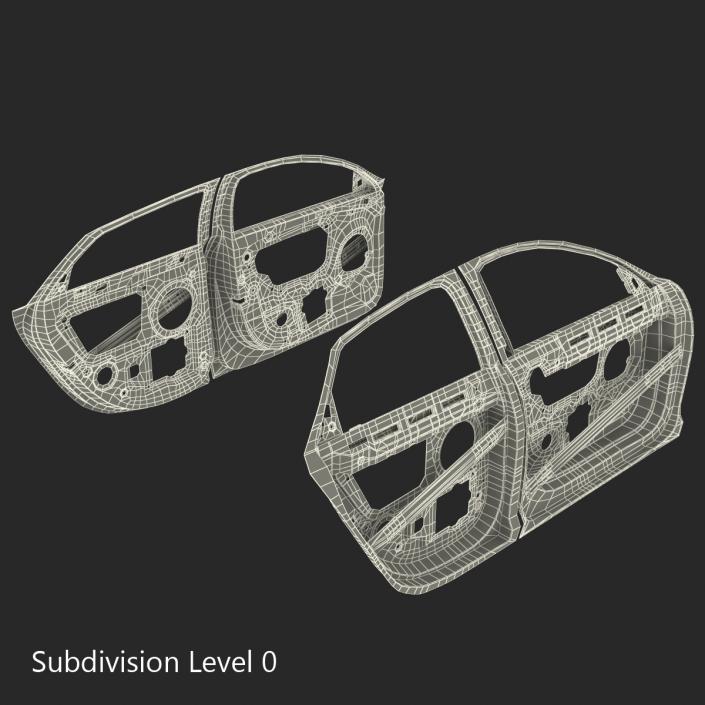 3D Car Door Frames 3D Model Rigged