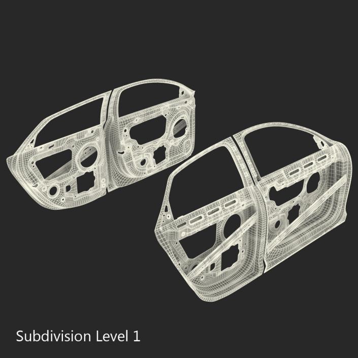 3D Car Door Frames 3D Model Rigged