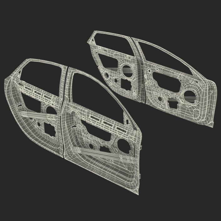 3D Car Door Frames 3D Model Rigged