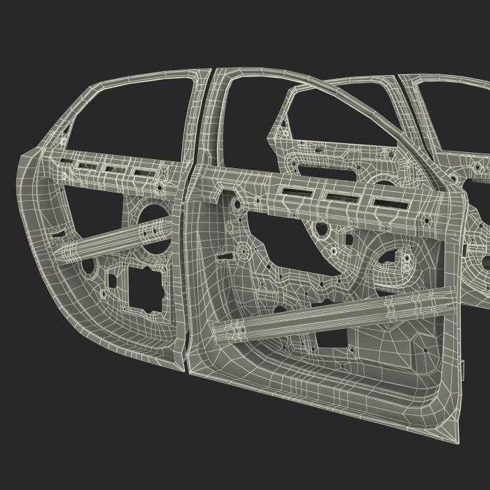 3D Car Door Frames 3D Model Rigged