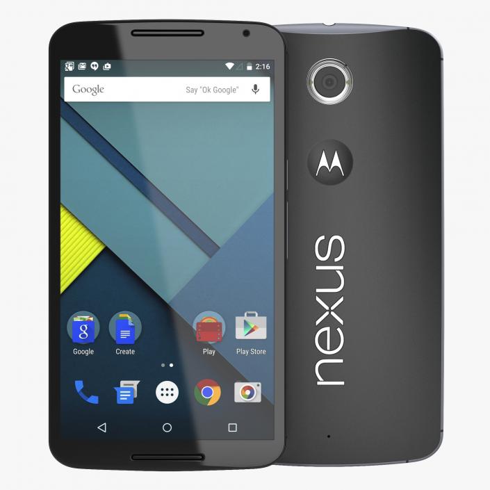 3D model Google Nexus 6 Black