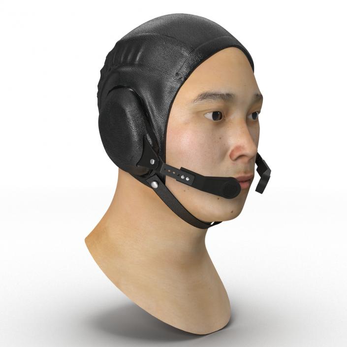 3D model Chinese Pilot Head Rigged