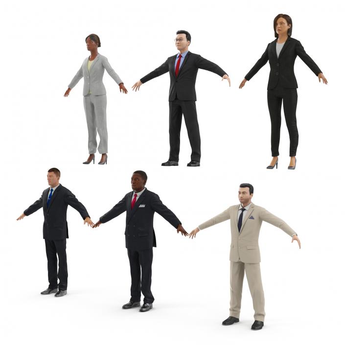 3D Rigged Business People Collection model