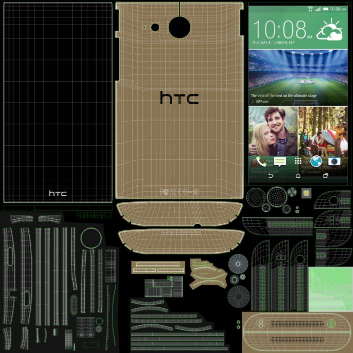 HTC One Mini 2 Gold 3D model