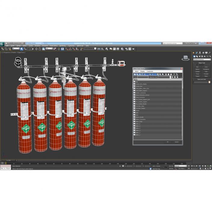 3D Fire Suppression System model