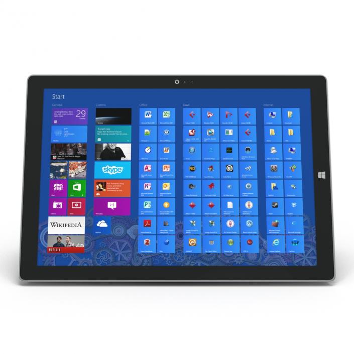 3D model Microsoft Surface Pro 3 Tablet