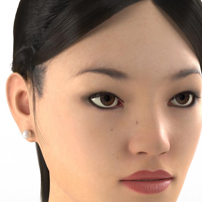 3D Asian Woman Head