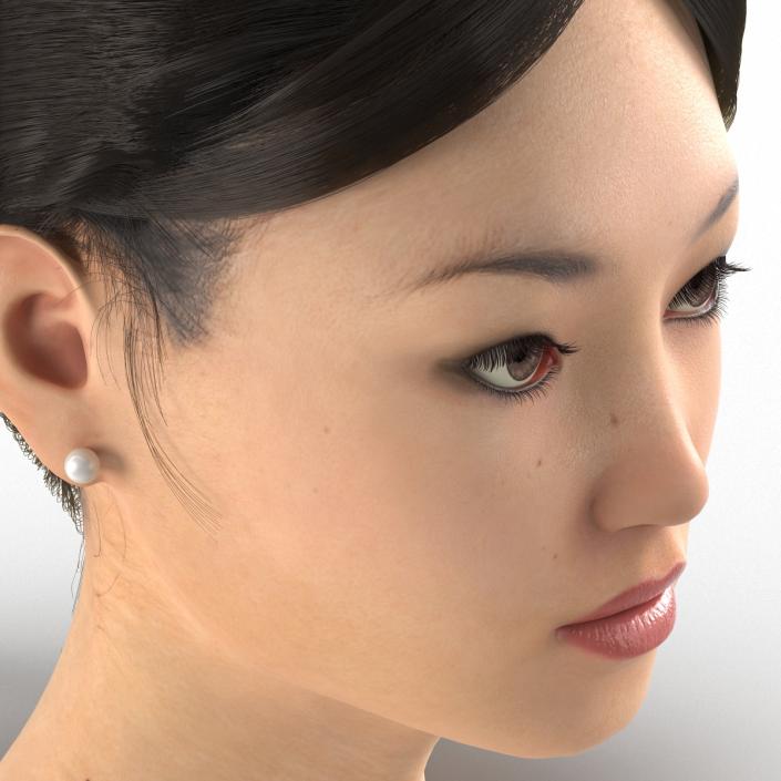 3D Asian Woman Head