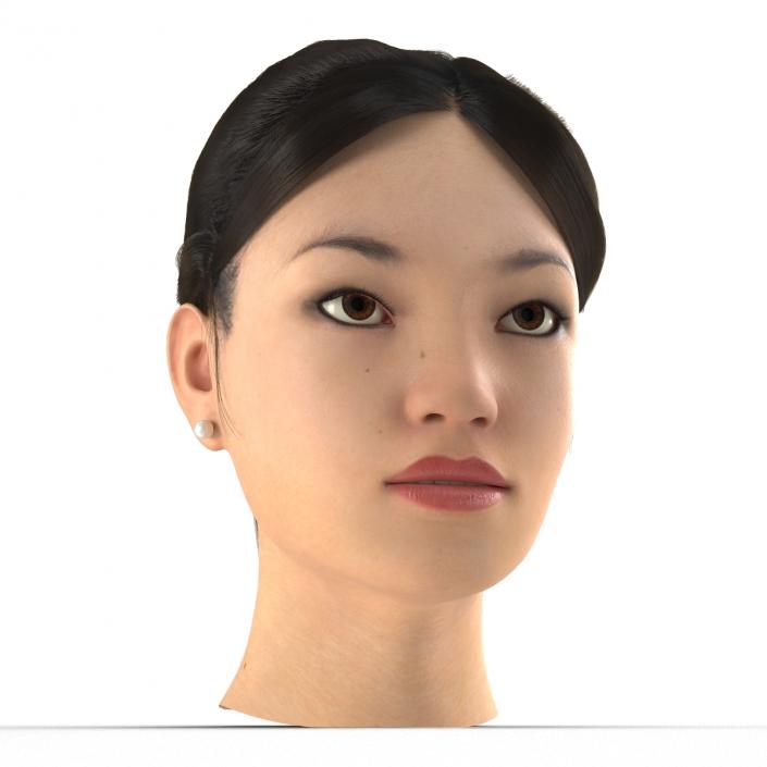 3D Asian Woman Head