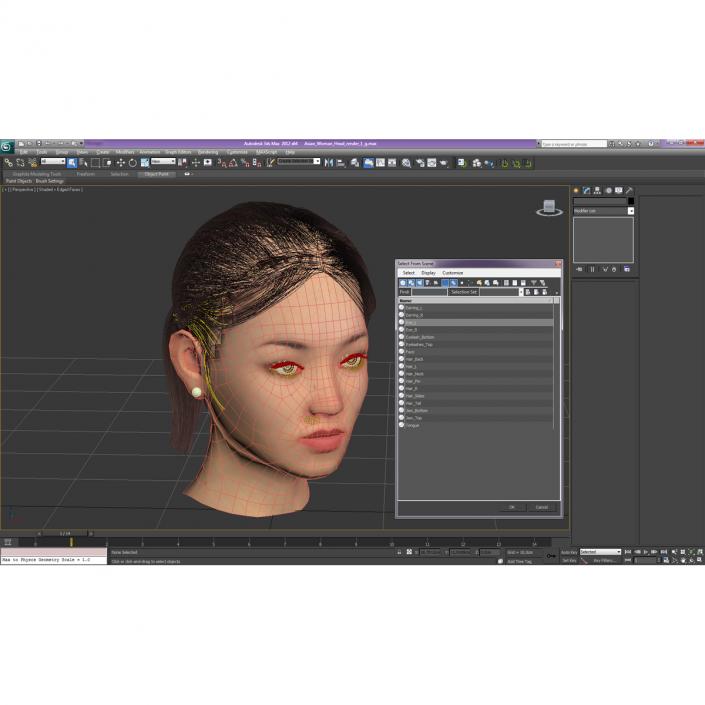 3D Asian Woman Head