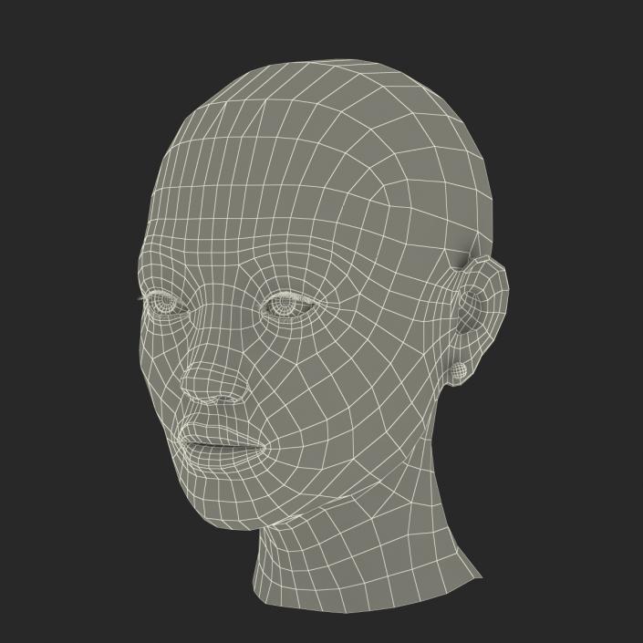 3D Asian Woman Head