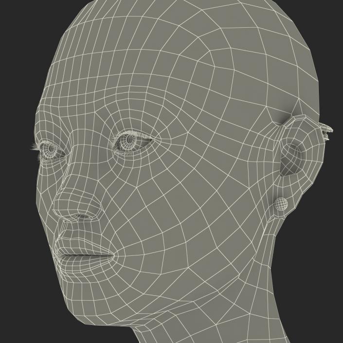 3D Asian Woman Head