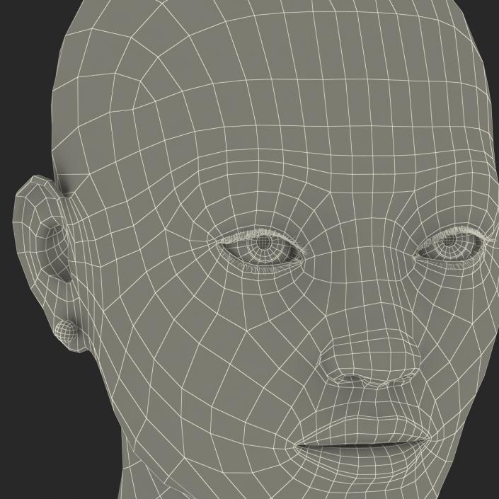 3D Asian Woman Head