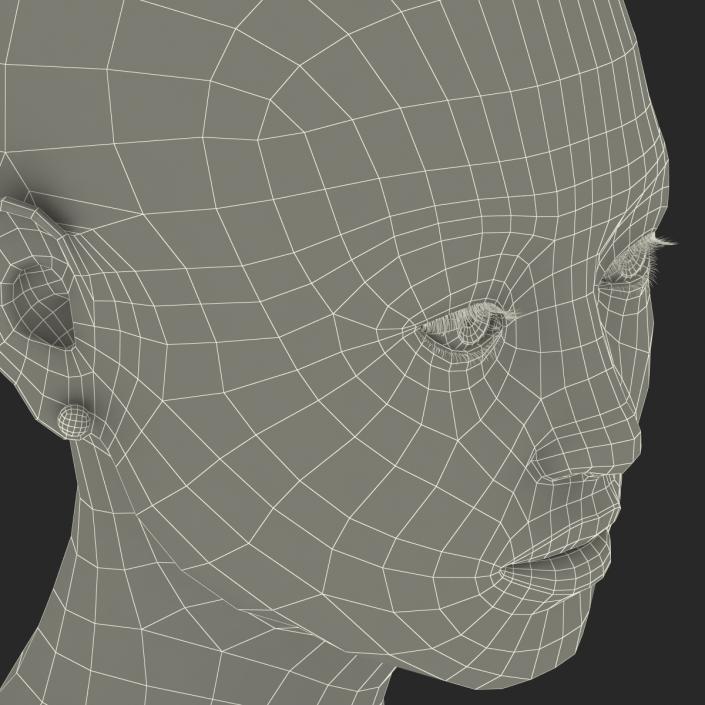 3D Asian Woman Head