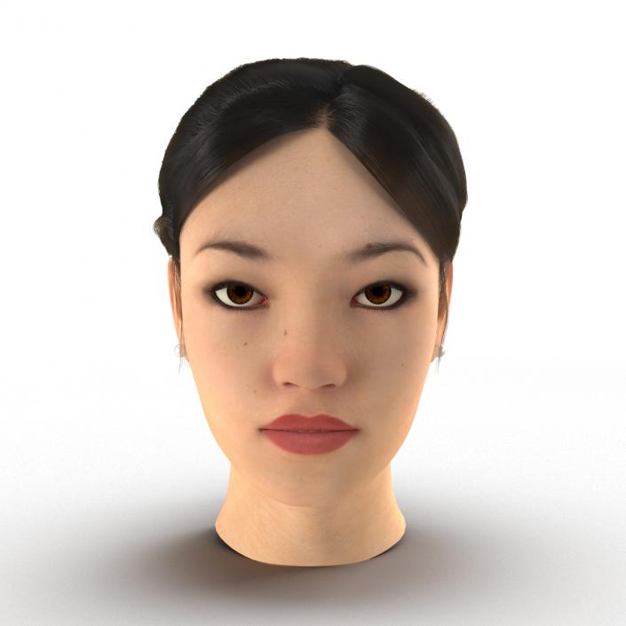 3D Asian Woman Head